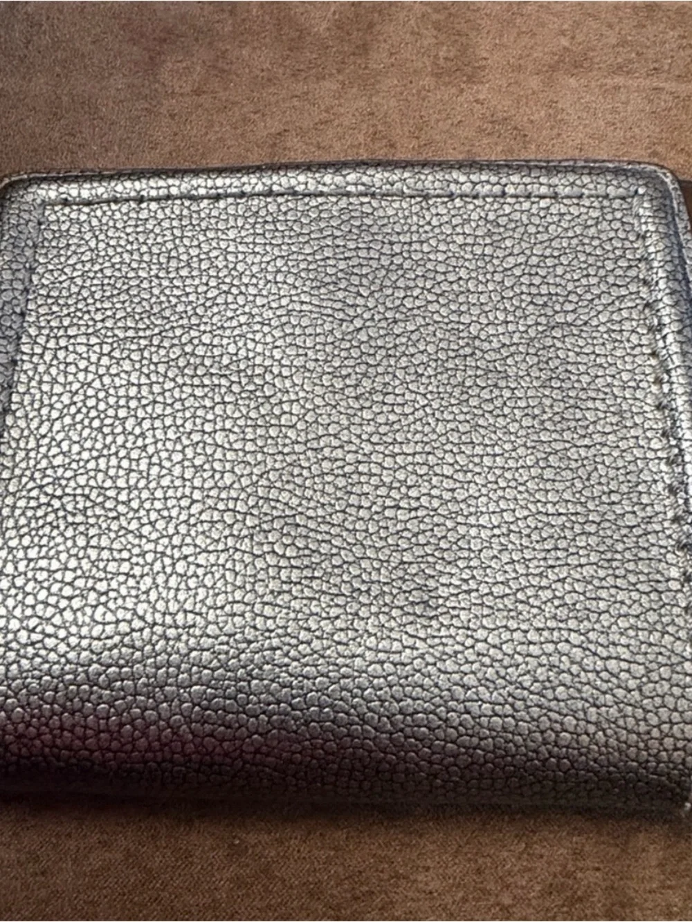 kate spade Metallic Gunmetal Zip Bifold Wallet
